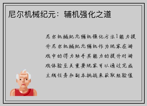 尼尔机械纪元：辅机强化之道